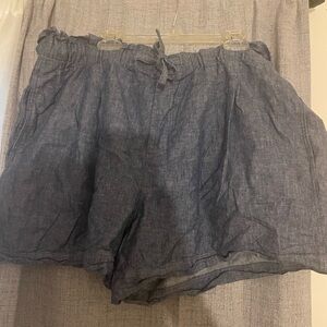 Uniqlo Women's High Waist Faux Denim Blue Shorts